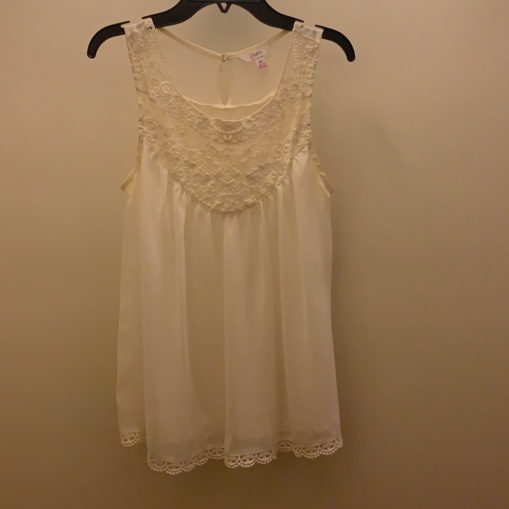 Candie's Juniors White Sleeveless Blouse XS